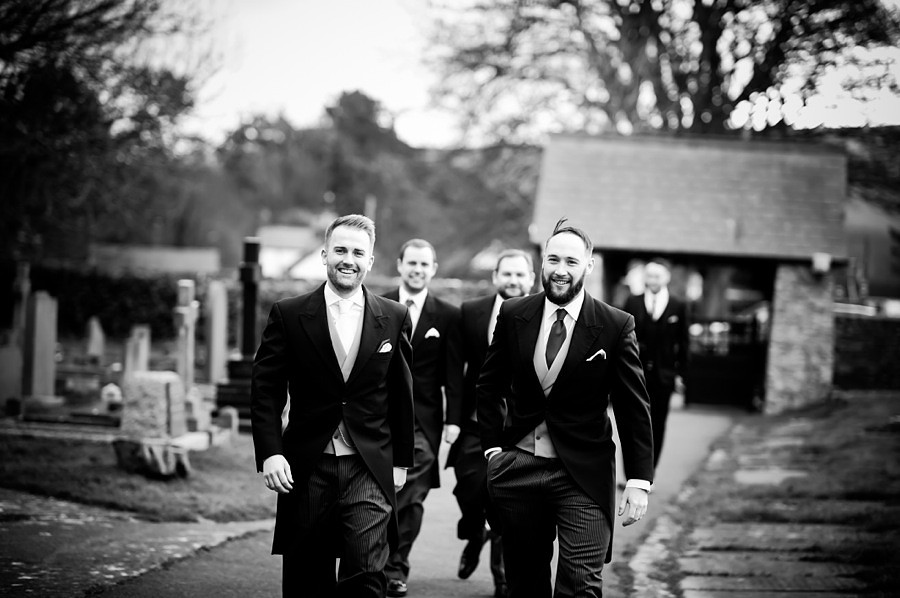 Groom and Ushers on Wedding Day by Photographer Celynnen Photography