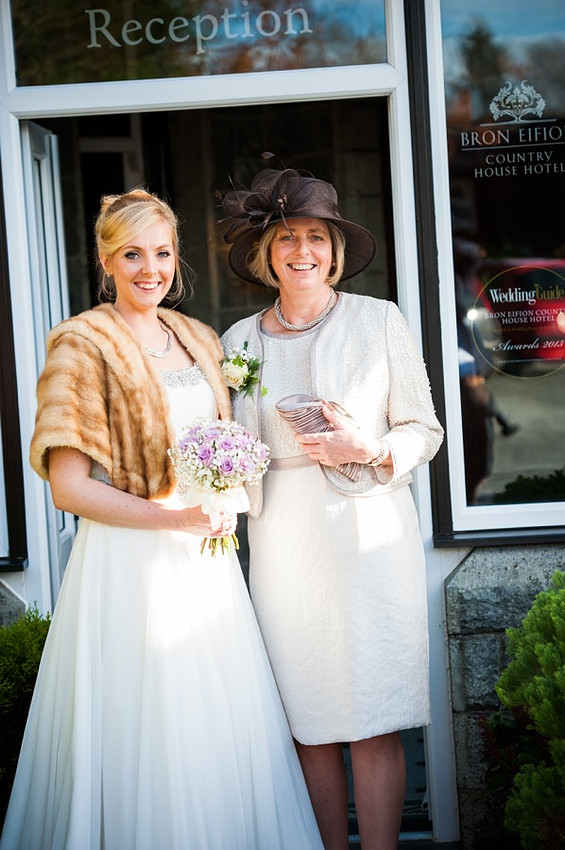 Bride and her mother by North Wales Wedding Photographer Celynnen Photography