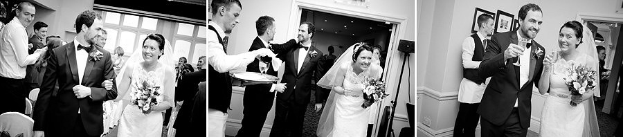 coming out of the wedding ceremony at the St-Georges Hotel, Llandudno by Celynnen Photography