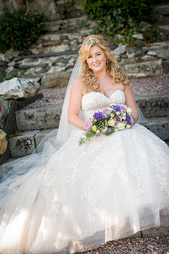 Portrait of the bride at a wedding at Chateau Rhianfa.