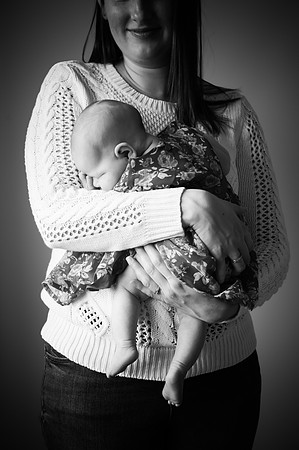 Black and white portrait of a mum with her girl during a portrait photoshoot