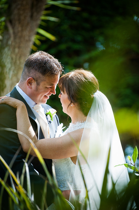 Bride and groom at their wedding in Chateaux Rhianfa, Anglesey. Wedding Photographer, Celynnen Photography