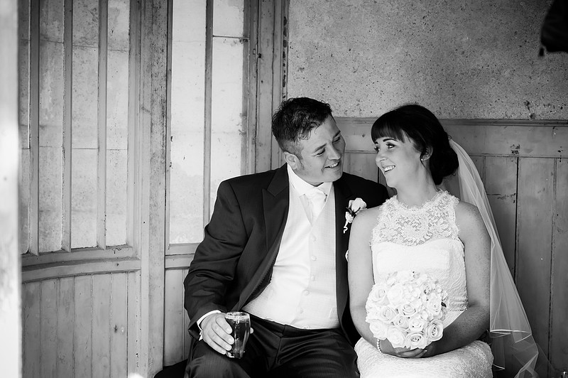 Bride and groom at their wedding in Chateaux Rhianfa, Anglesey. Wedding Photographer, Celynnen Photography