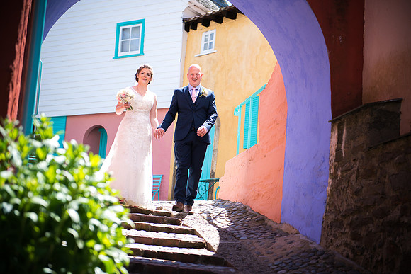 April and Adam's Wedding at Portmeirion with Celynnen Photography.