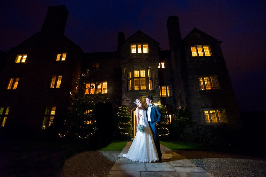 Bridal portrait photography at Bodysgallen Hall, Llandudno by Celynnen Photography. Dress by Diane Harbridge, flowers by Scent with Love.