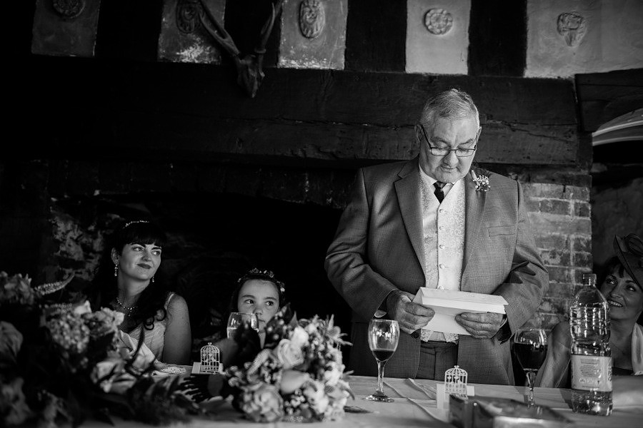 Father of the bride during his speech at a wedding at Gwydir Castle, by Celynnen Photography, North Wales wedding photographer of the year