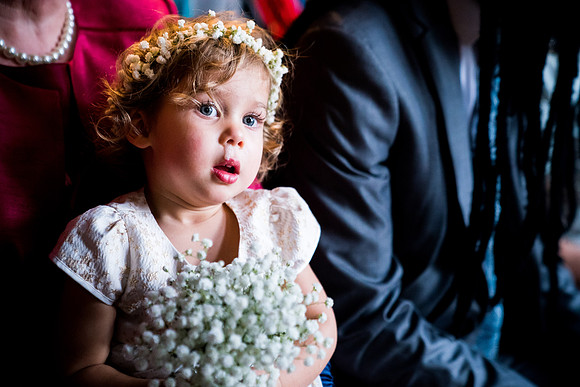Cute Baby Girl with the Bouquet