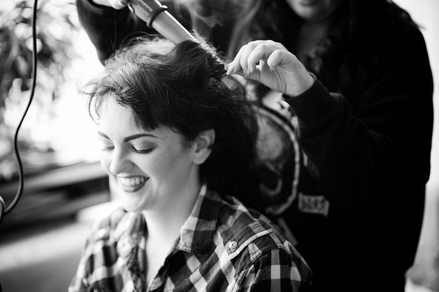 bridal preparations in Llandudno before the wedding at gwydir Castle. Wedding photographer, Celynnen Photography