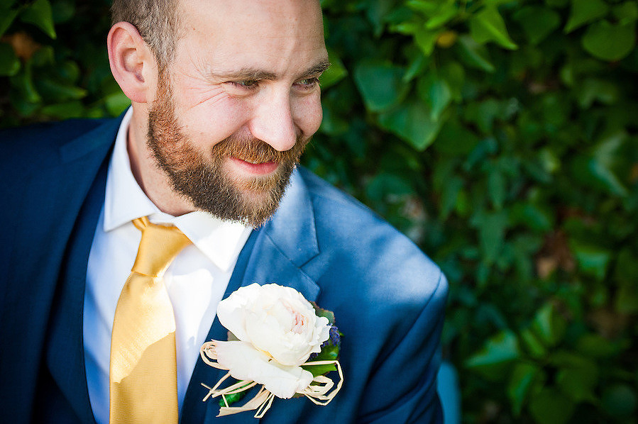 Groom at all ready for his wedding day in Anglesey.