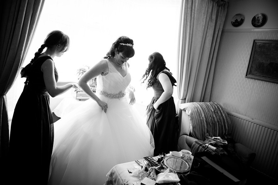 The bride got her wedding dress at Cameo Brides, Llandudno. North Wales Wedding photographer, Celynnen Photography