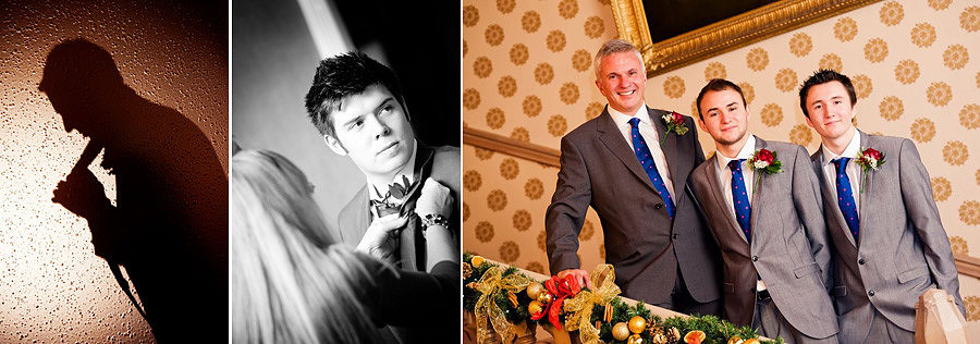 Groom and ushers getting ready at the Chester Grosvenor