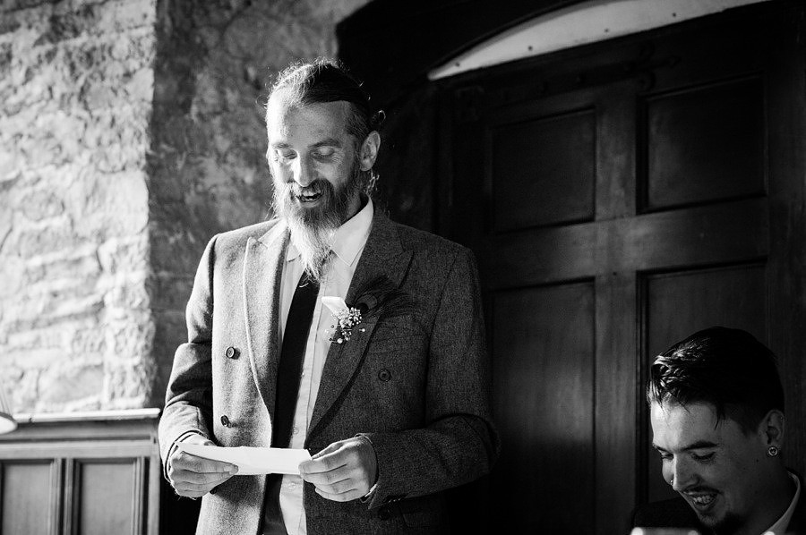 Wedding speeches at a wedding at Gwydir Castle, by Celynnen Photography, North Wales wedding photographer of the year