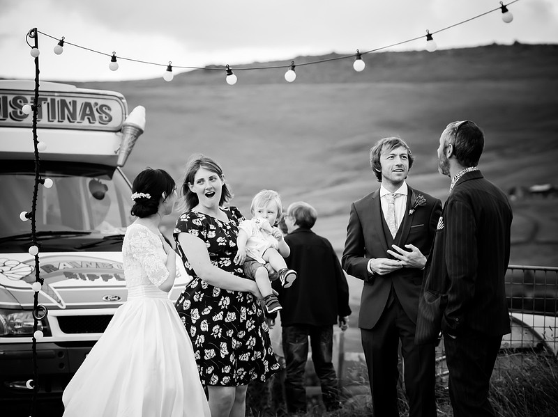 Black and white image from a wedding in North Wales.