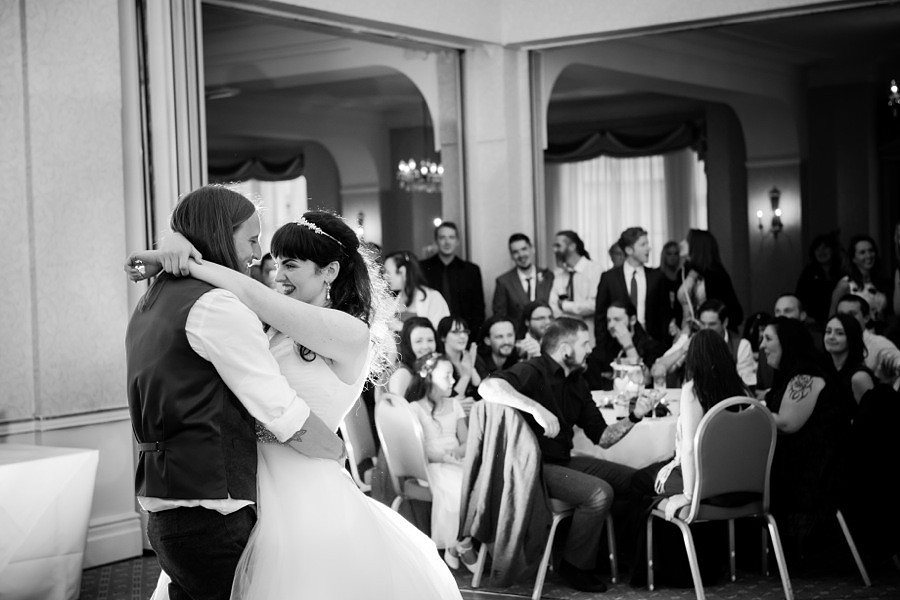First dance at a beautiful wedding at the empire hotel, llandudno by North Wales wedding photographer, Celynnen Photography