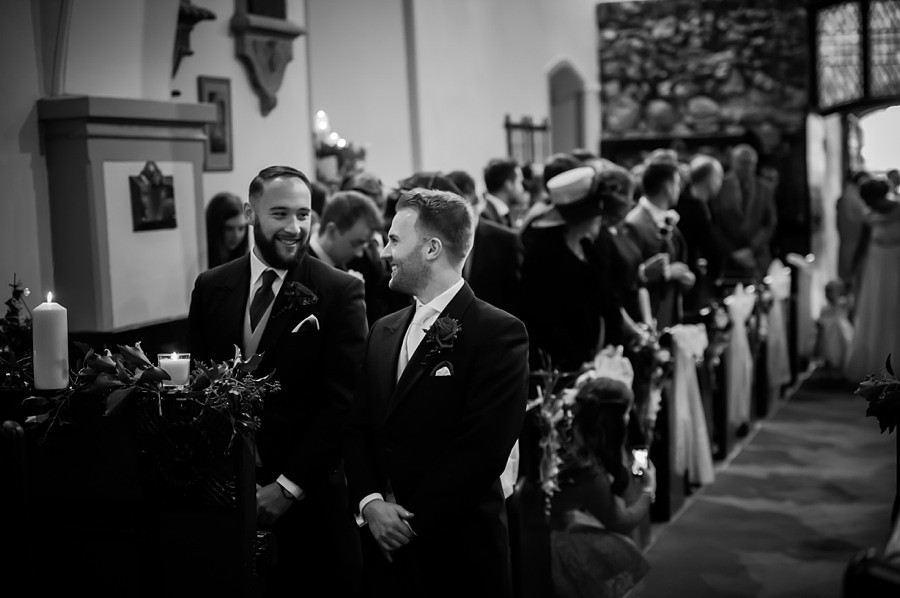 Groom waiting for Bride at Altar by Photographer Celynnen Photography