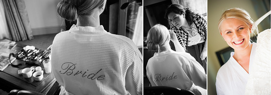 The bridal preparation featuring Rebecca Jayne Makeup at Seiont Manor, Caernarfon. Wedding photographer: Celynnen Photography