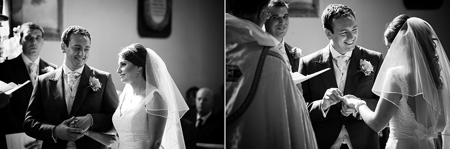 Wedding photographer Ruthin Celynnen Photography, the groom putting a ring on the bride