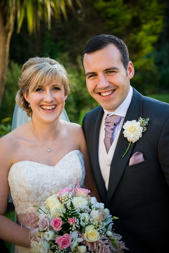 Bride and Groom Portrait by North Wales Wedding Photographer Celynnen Photography