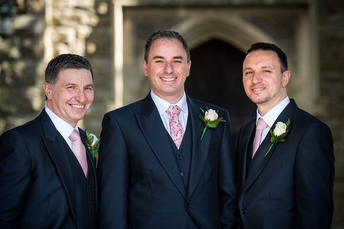 Image of the groom and ushers at a wedding in Buckinghamshire.
