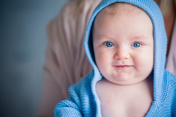 Portrait of a happy baby boy on his portrait photoshoot with Celynnen Photography