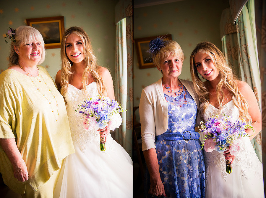 bride and mother of the bride before the wedding in Portmeirion