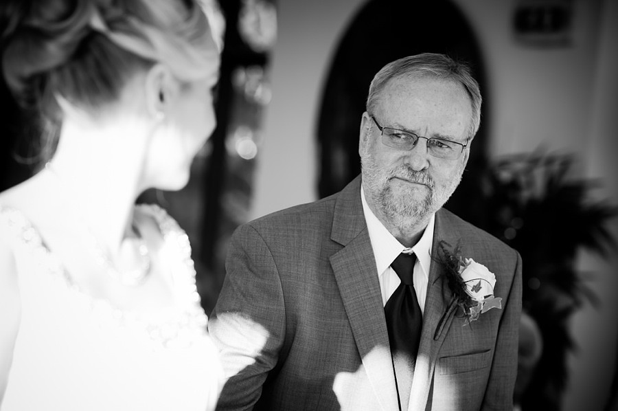 Father giving bride away at the altar by North Wales Wedding Photographer Celynnen Photography