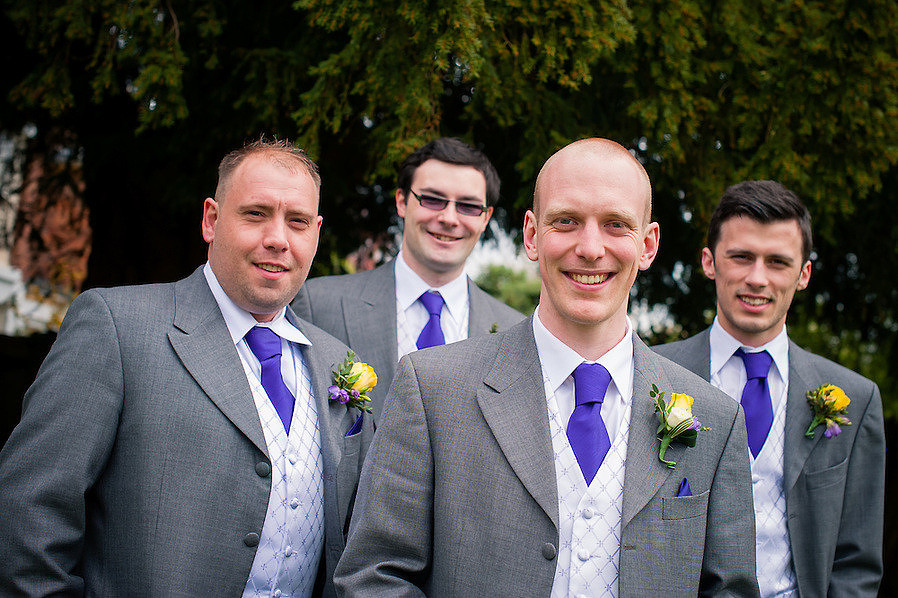 Groom and his ushers at a wedding at Holt Lodge.