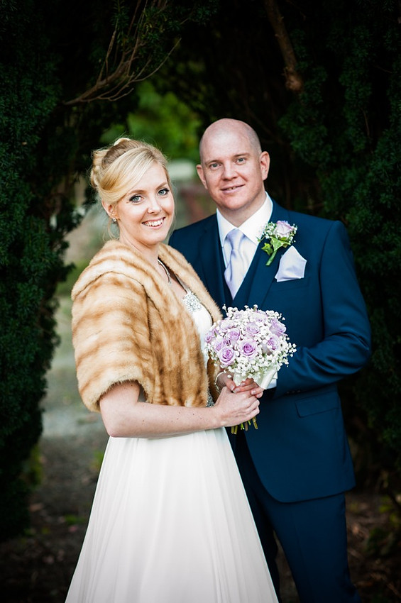 Bride and Groom portrait by North Wales Wedding Photographer Celynnen Photography
