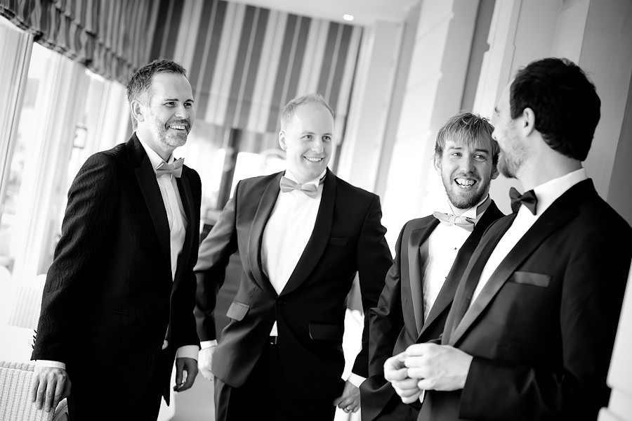 The groom and ushers at the St-Georges Hotel