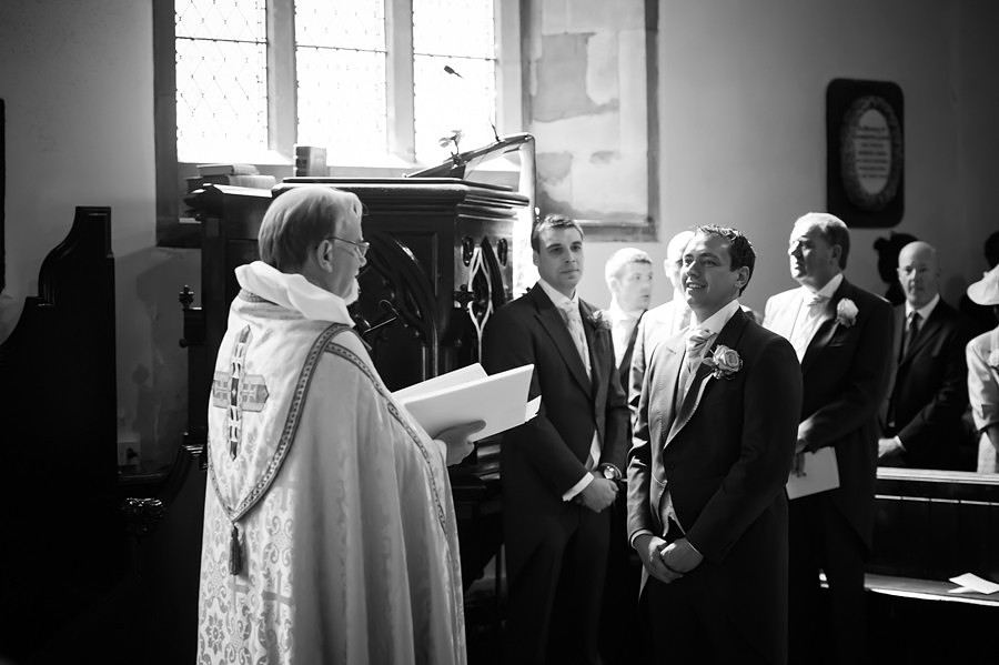 The groom waiting patiently in St-Peter