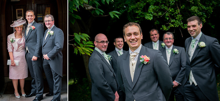 Wedding photographer Ruthin Celynnen Photography the groom and his parents and ushers
