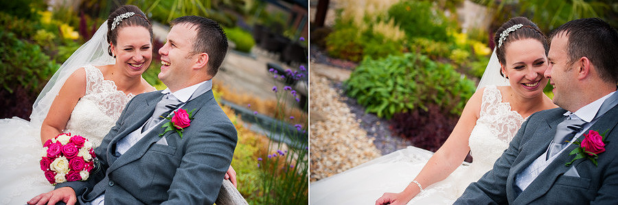 A Couple enjoying themselves at their wedding at Grosvenor Pulford