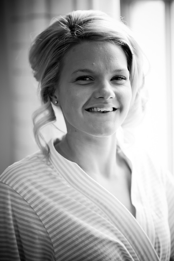 Bride preparing for wedding at Ruthin Castle by Celynnen Photography