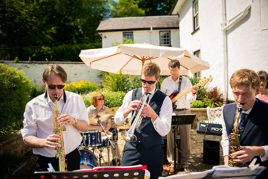 Music band at a wedding at Plas Hafod, in Mold.