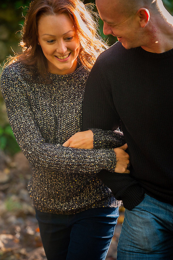 Gillian and Luke who are getting married at the St-Georges Hotel in Llandudno made the most of the late Autumns sunshine in Deganwy for their portrait session! (Ioan Said / Celynnen Photography)