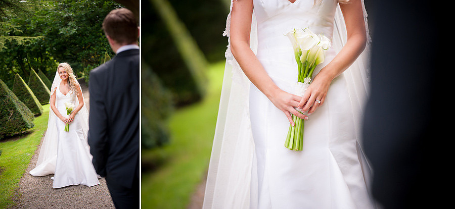 Bride and groom at Gwydir castle. Wedding Photographer: Celynnen Photography. Flowers by Cherri Blue designs