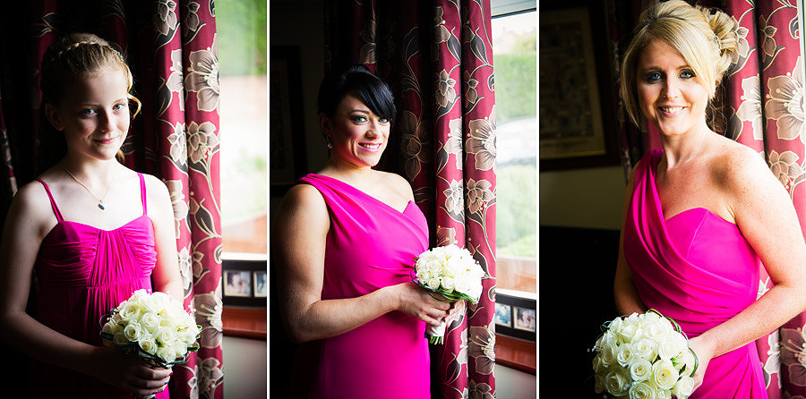 bridesmaids at a wedding at Grosvenor Pulford