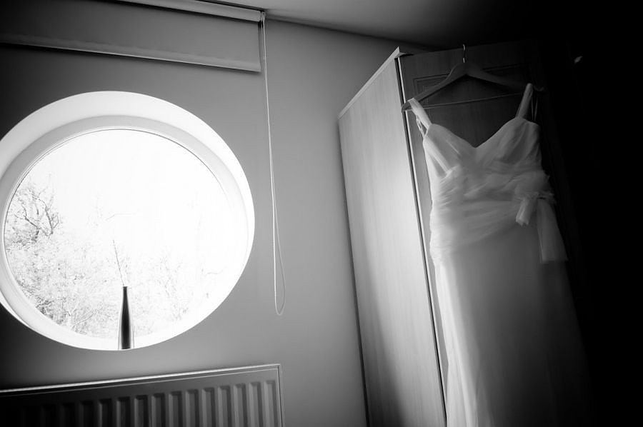 Bridal dress at Wedding in Llandudno in Conwy