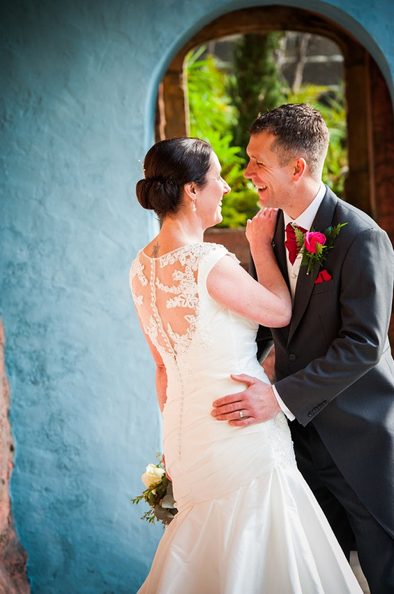 Bride and Groom happy on wedding day by Photographer Celynnen Photography
