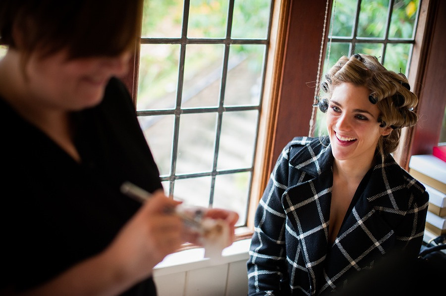 Makeup by Cathryn working her magic. Image: Celynnen Photography