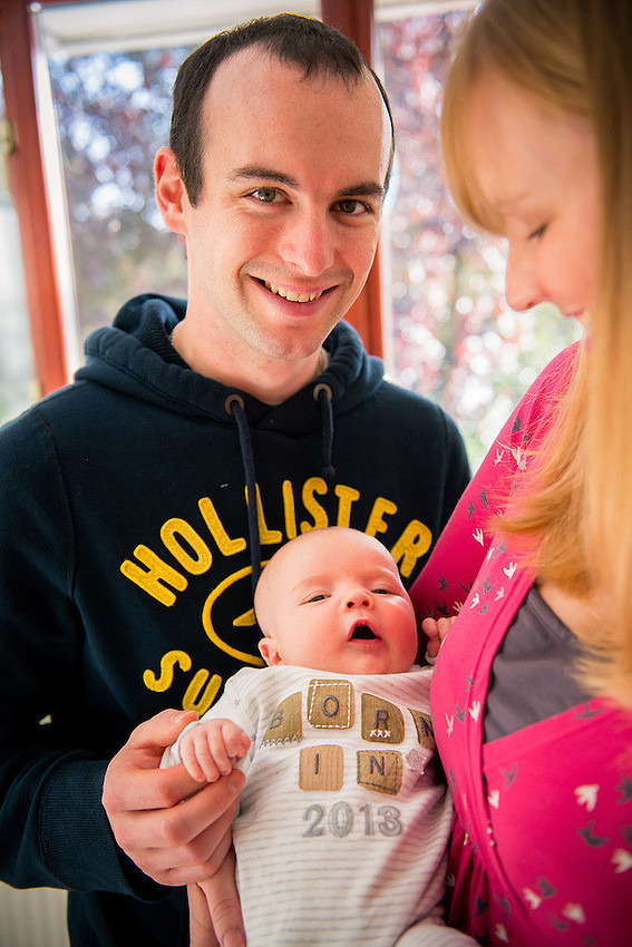 Family portrait with newborn baby.
