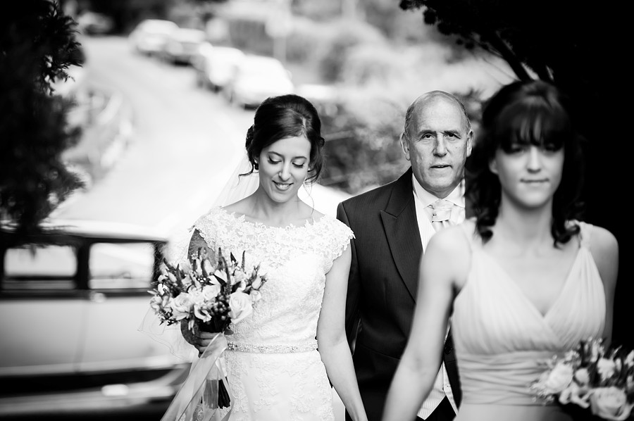 Bride, Bridesmaid and Father of the bride at a wedding in North Wales.