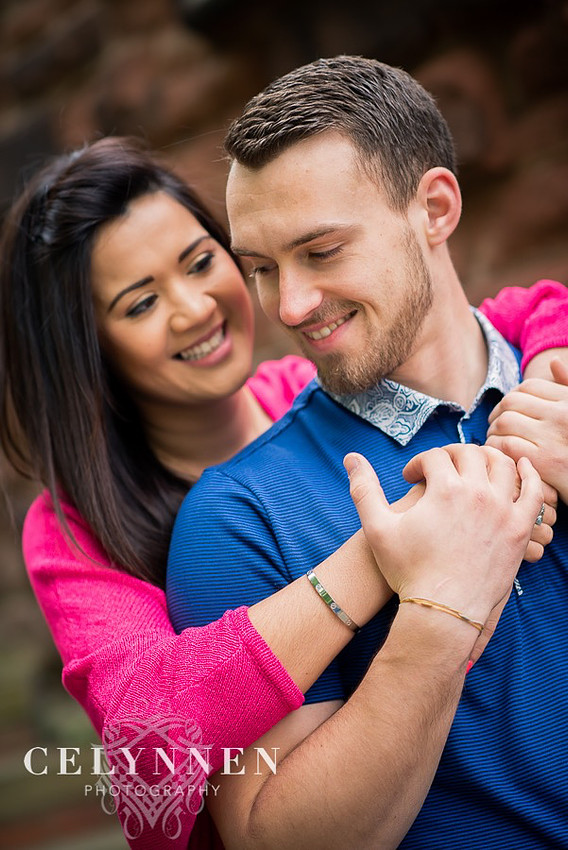 Pre wedding shoot for Vanessa & Ash taken in Chester by the River Dee. Celynnen Photography.