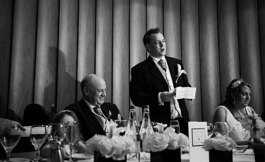 Groom giving his speech at a wedding in Portmeirion