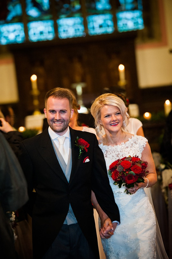 Bride and Groom at Church by Photographer Celynnen Photography
