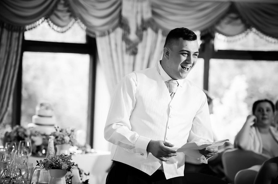 Best Man Giving Speech by North Wales Wedding Photographer Celynnen Photography