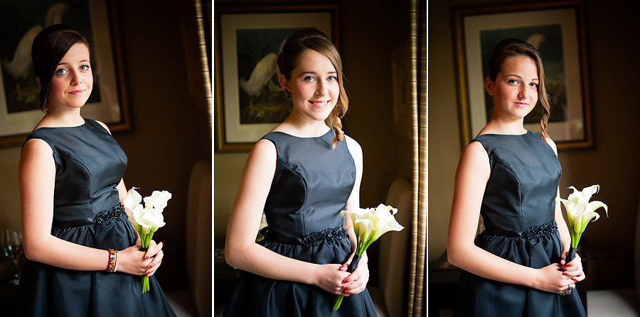 Bridesmaids at Gwydir Castle with flowers from Cherri Blue Designs. Wedding Photographer: Celynnen Photography