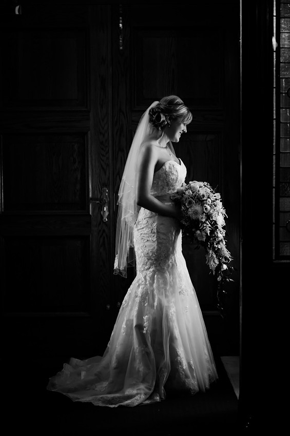 Bride in her Wedding Dress by North Wales Wedding Photographer Celynnen Photography