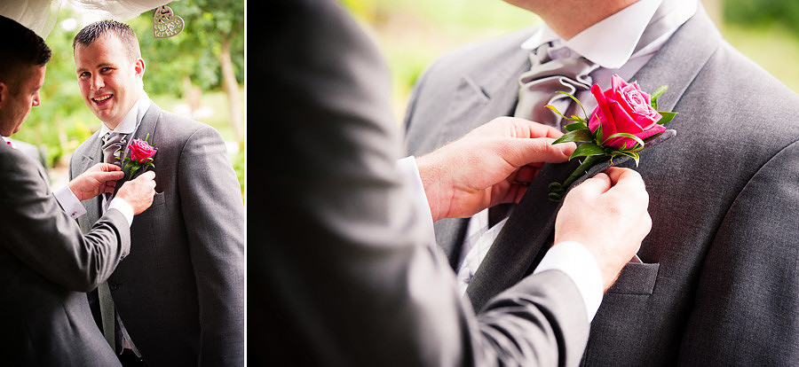 Groom getting ready for his wedding Grosvenor Pulford
