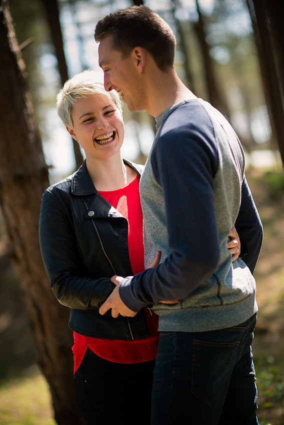 Photograph of Liz & Jason at Newborough Forest & Warren in Anglesey, photographed by Celynnen Photography.